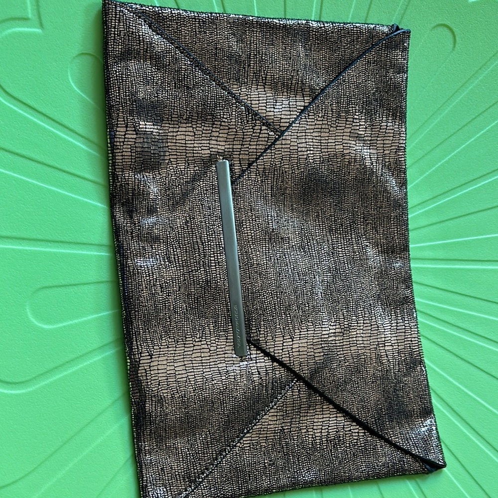 Elegant Black and Silver Men's Clutch